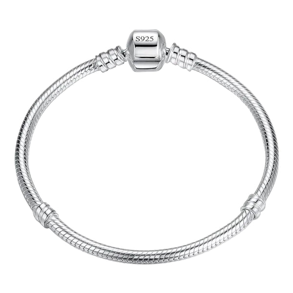 925 Sterling Silber Schlangenketten-Armband für Charms