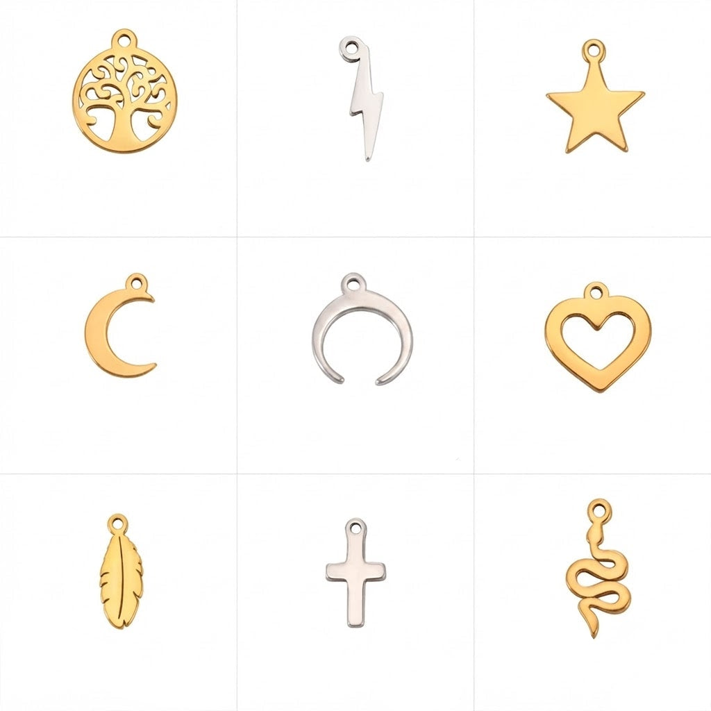 Edelstahl Charms-Set für Schmuck – 5er Set