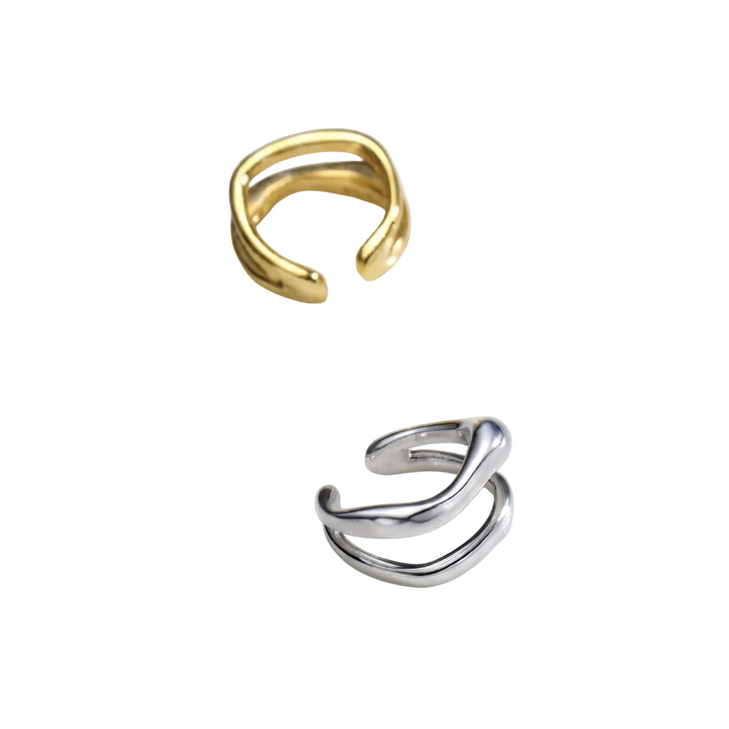 Doppelter Ear Cuff in Silberoptik – Ohne Ohrloch