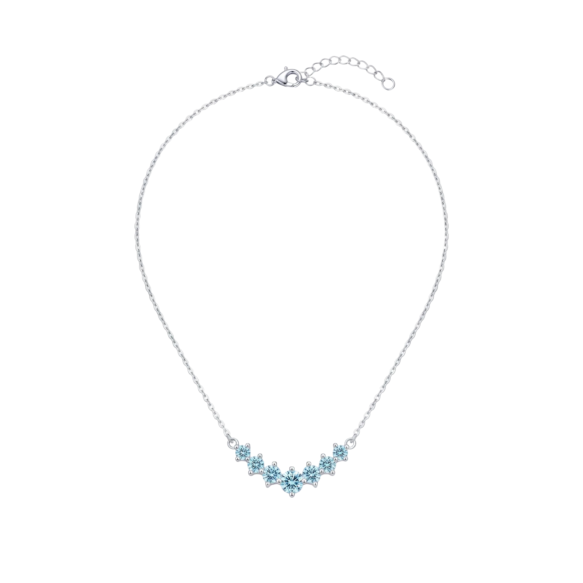 925 Sterling Silber Halskette mit 1,7 ct Ovalem Moissanit