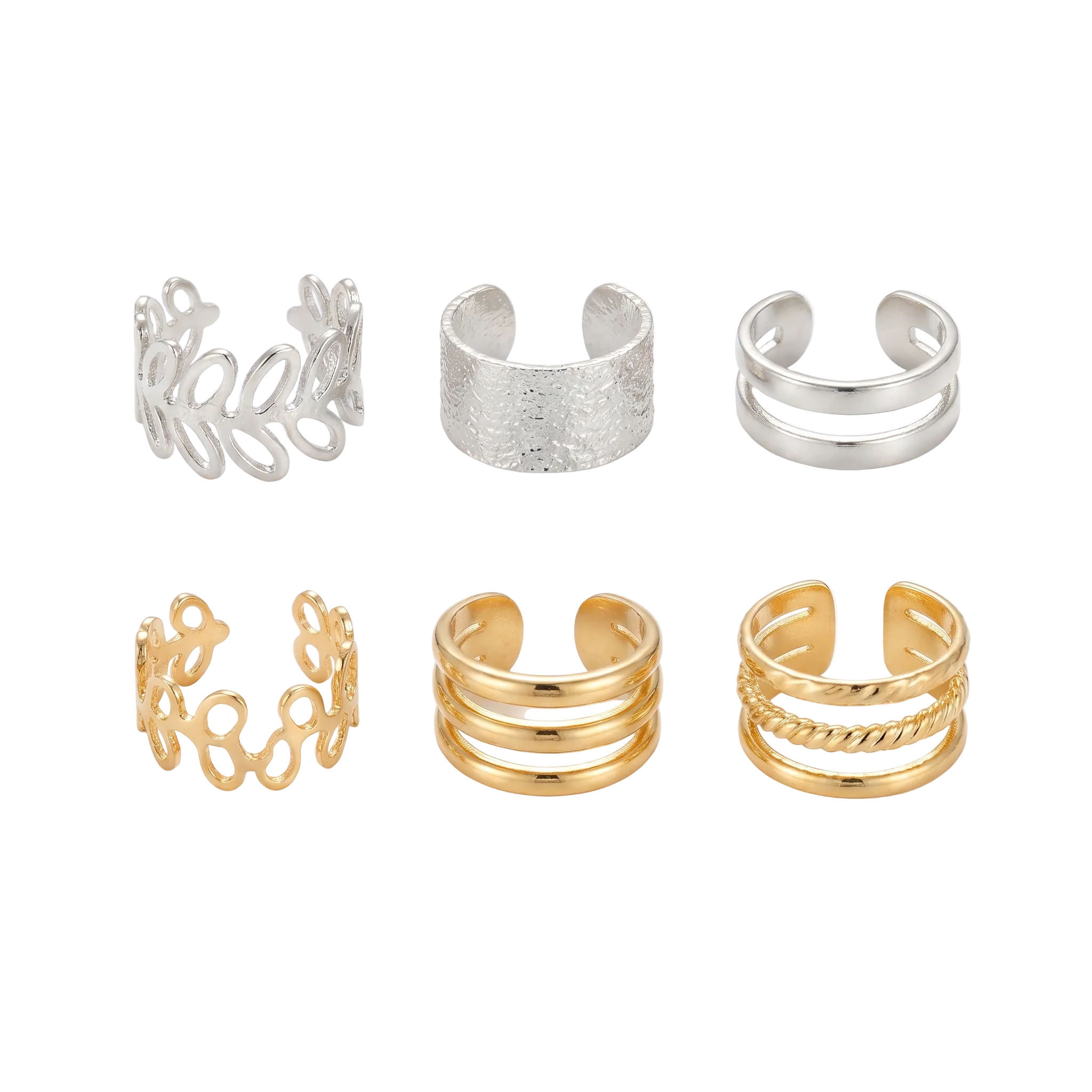 Ear Cuff aus Edelstahl in Goldoptik – Ohne Ohrloch