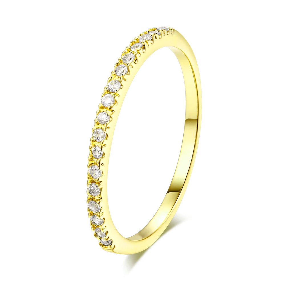 Feiner Zirkonia Ring mit 14K Vergoldung