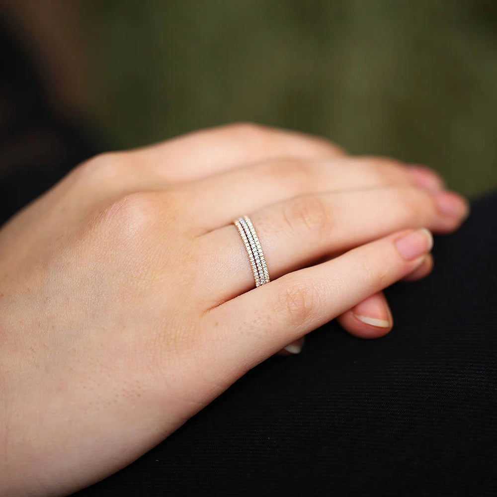 Feiner Zirkonia Ring mit 14K Vergoldung