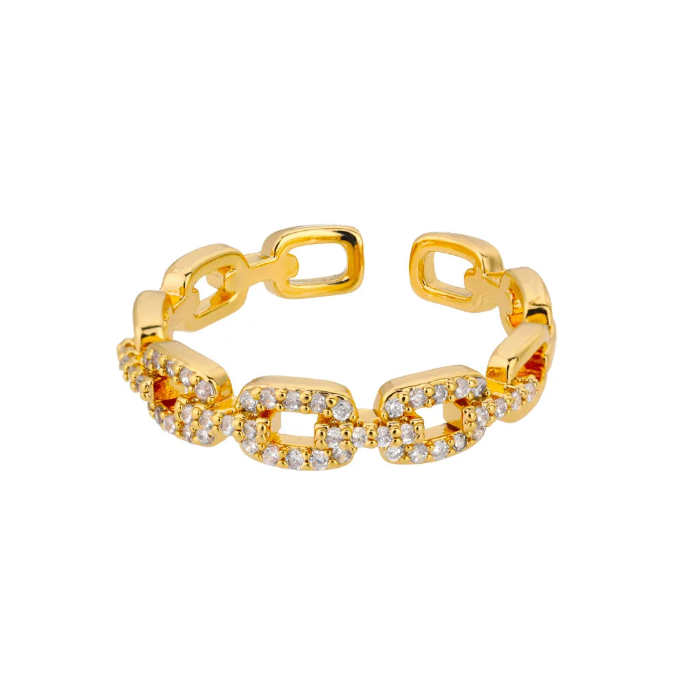 Gedrehter Edelstahlring mit Zirkonia