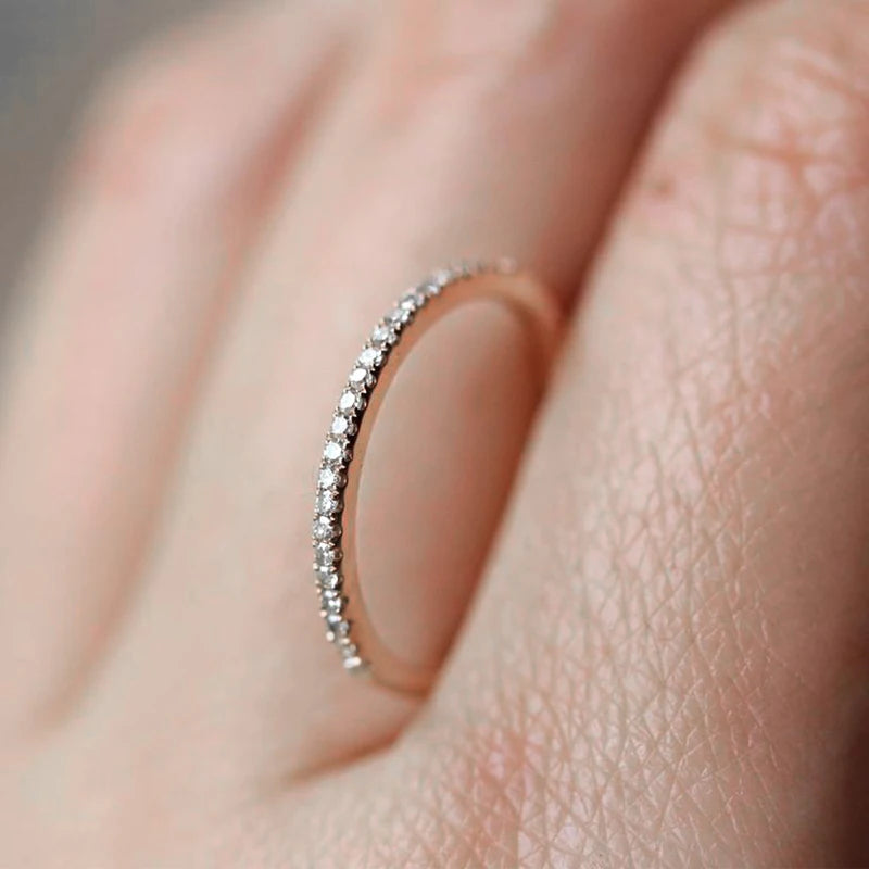 Feiner Zirkonia Ring mit 14K Vergoldung