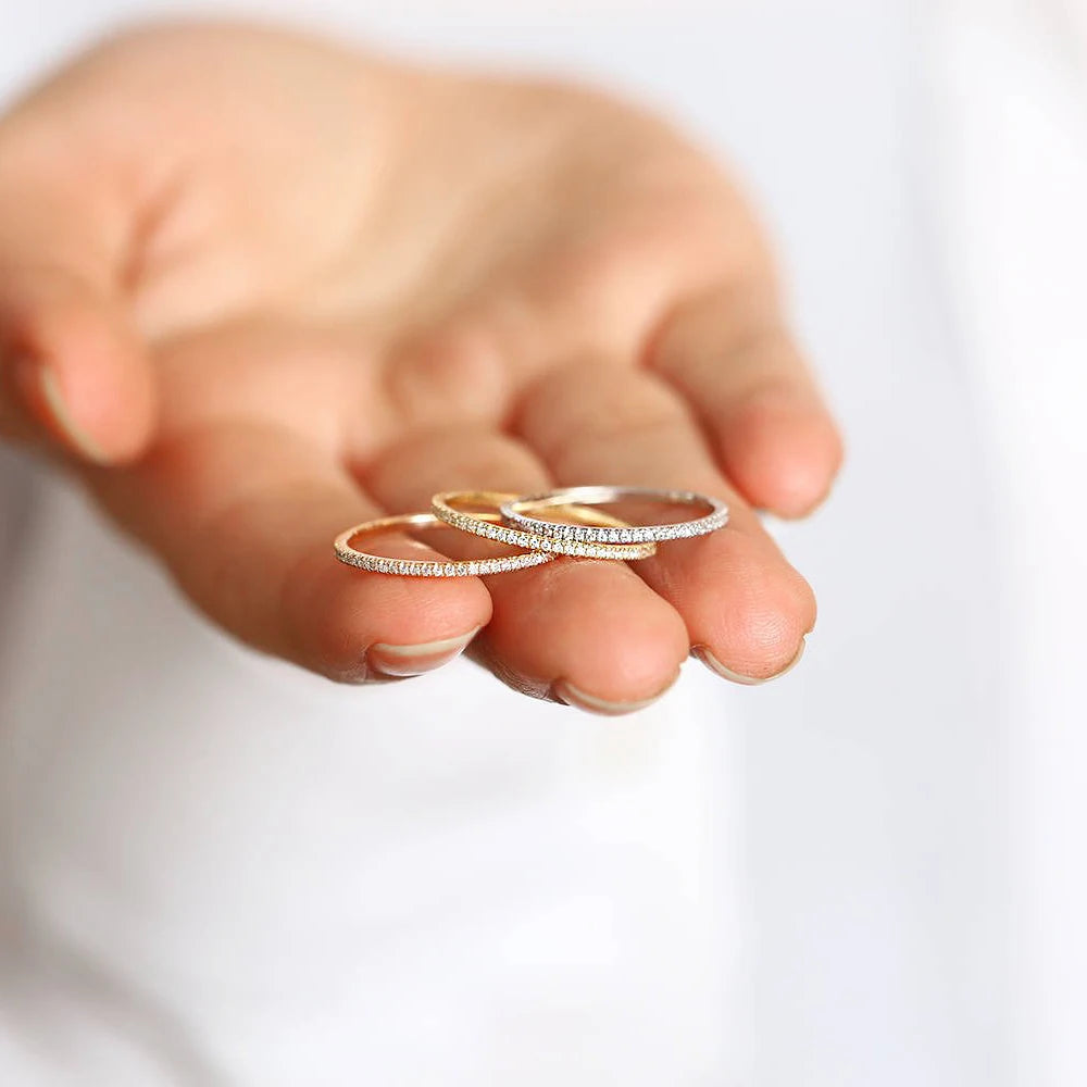 Feiner Zirkonia Ring mit 14K Vergoldung