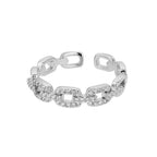 Gedrehter Edelstahlring mit Zirkonia