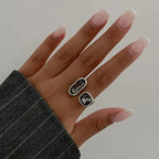 Offener Ring mit Kristall-Detail