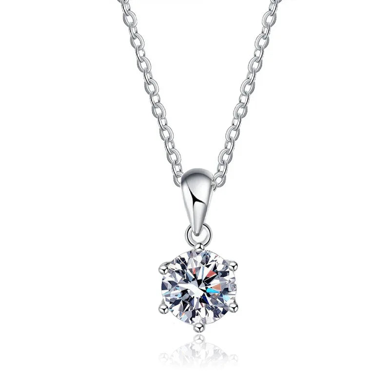925 Sterling Silver D VVS1 Moissanite Necklace Pendant Beautiful for Women Fashion Clavicle Chain Wedding Jewelry Party Gifts