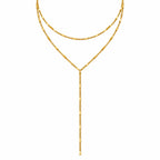Lariat Gold – Zierliche Y-Kette aus Edelstahl, 14K vergoldet