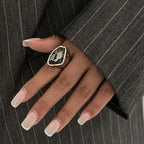 Offener Ring mit Kristall-Detail