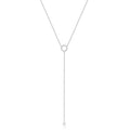 925 Sterling Silber Halskette mit Doppelkreis-Anhänger
