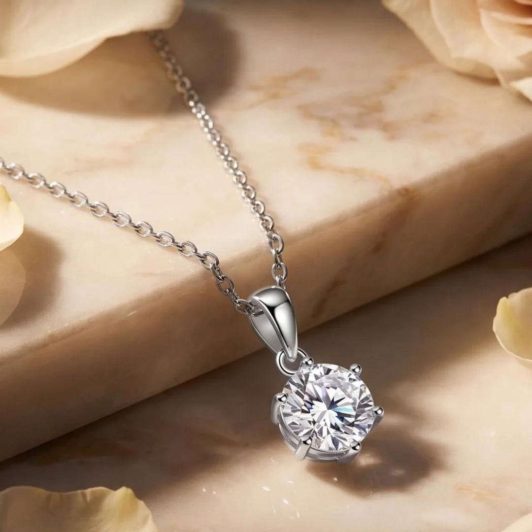 925 Sterling Silver D VVS1 Moissanite Necklace Pendant Beautiful for Women Fashion Clavicle Chain Wedding Jewelry Party Gifts
