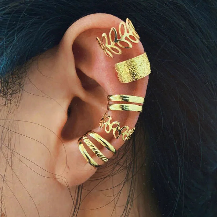 Ear Cuff aus Edelstahl in Goldoptik – Ohne Ohrloch