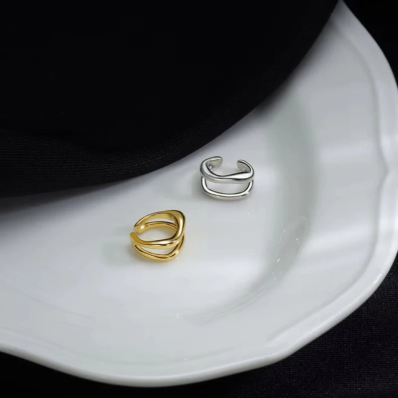Doppelter Ear Cuff in Silberoptik – Ohne Ohrloch