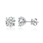 925 Sterling Silber Ohrstecker mit Moissanit & Roségold-Vergoldung