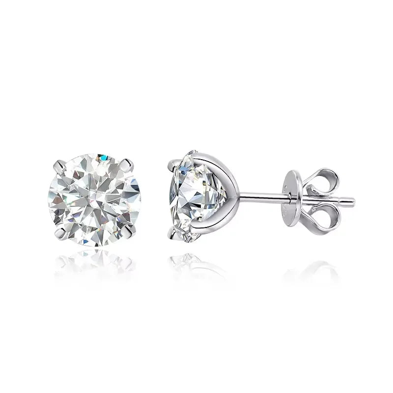 925 Sterling Silber Ohrstecker mit Moissanit & Roségold-Vergoldung