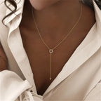 925 Sterling Silber Halskette mit Doppelkreis-Anhänger
