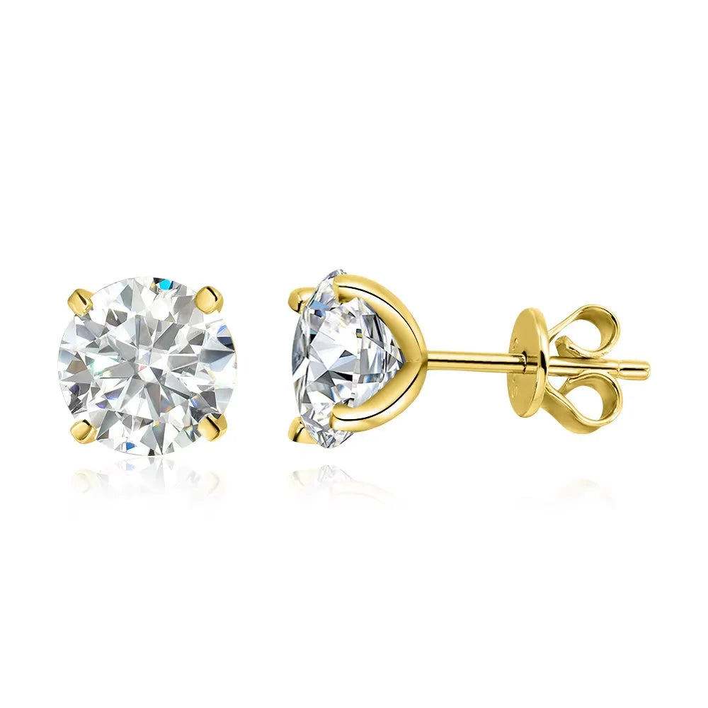 925 Sterling Silber Ohrstecker mit Moissanit & Roségold-Vergoldung