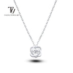 925 Sterling Silber Halskette mit 0,5 ct Moissanit