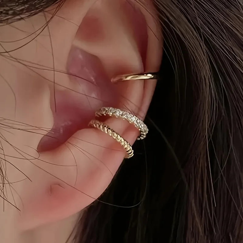Ear Cuff aus Edelstahl in Goldoptik – Ohne Ohrloch