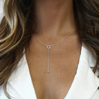 925 Sterling Silber Halskette mit Doppelkreis-Anhänger