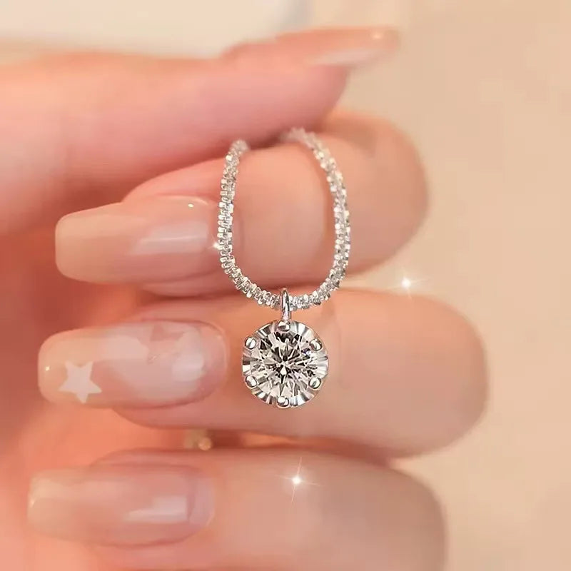 925 Sterling Silber Halskette mit Zirkonia-Anhänger
