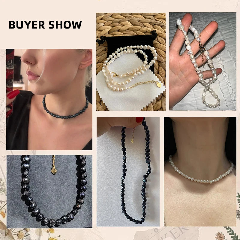 Barocke Süßwasserperlen Choker-Halskette