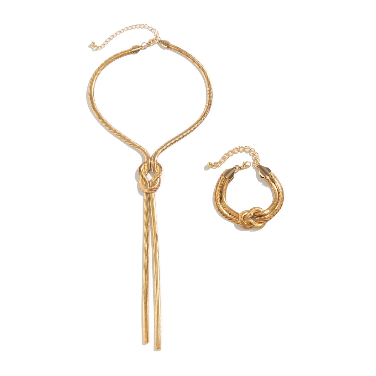 Schmuckset mit Schlangenkette und Ohrhängern