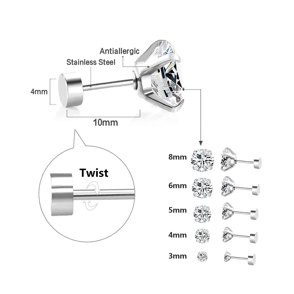 Edelstahl Ohrstecker mit Zirkonia