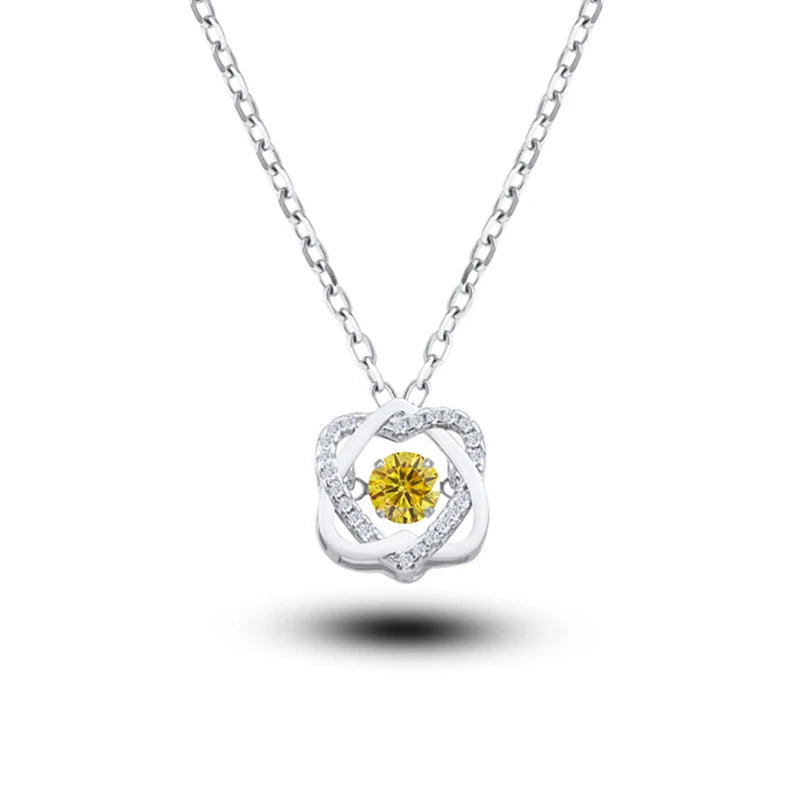 925 Sterling Silber Halskette mit 0,5 ct Moissanit