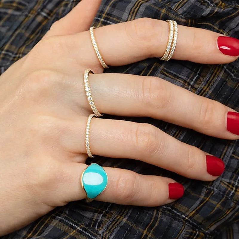 Feiner Zirkonia Ring mit 14K Vergoldung