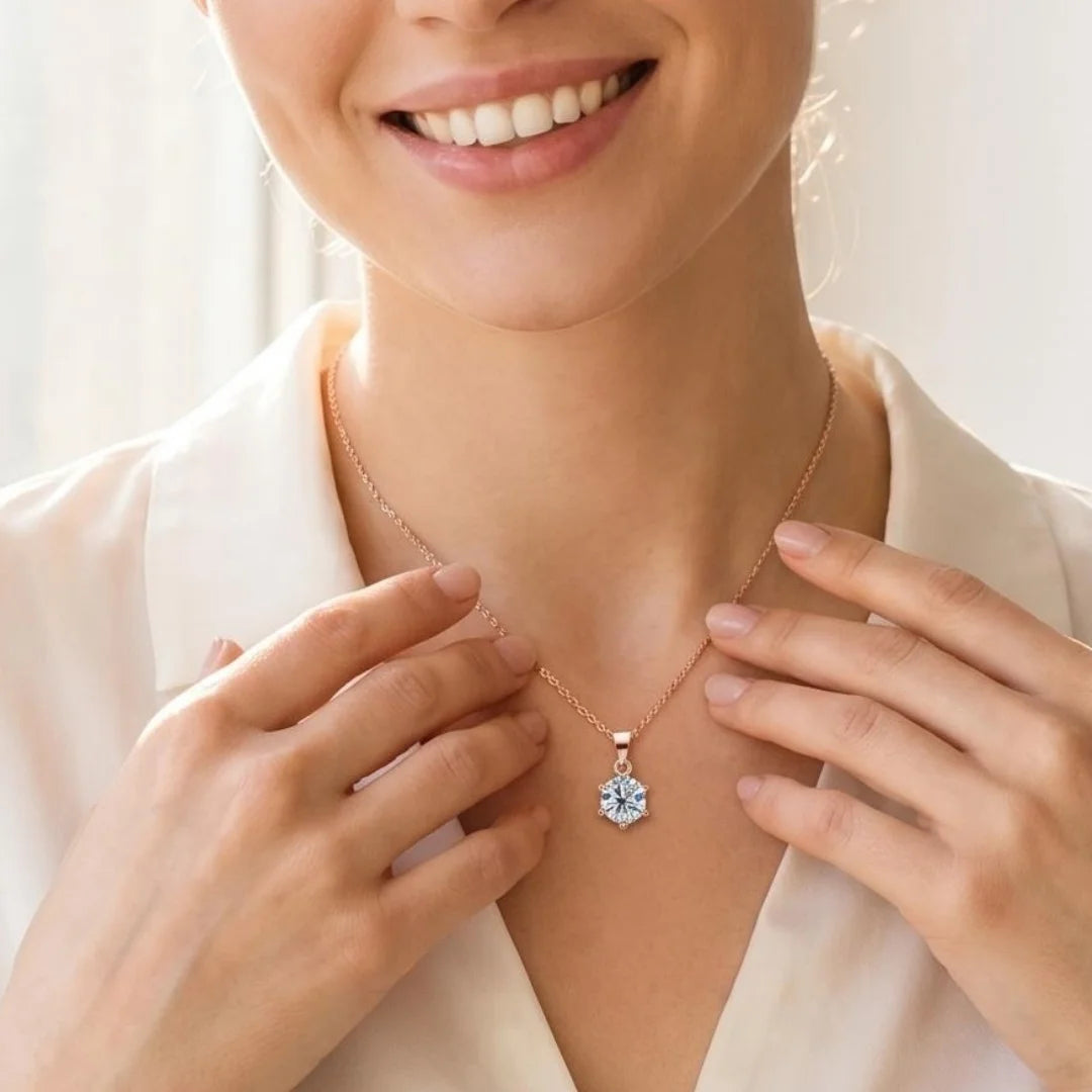 925 Sterling Silver D VVS1 Moissanite Necklace Pendant Beautiful for Women Fashion Clavicle Chain Wedding Jewelry Party Gifts