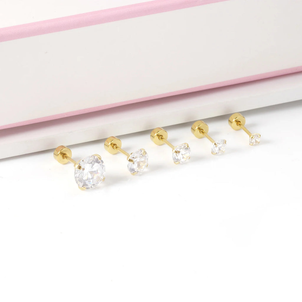 Edelstahl Ohrstecker mit Zirkonia