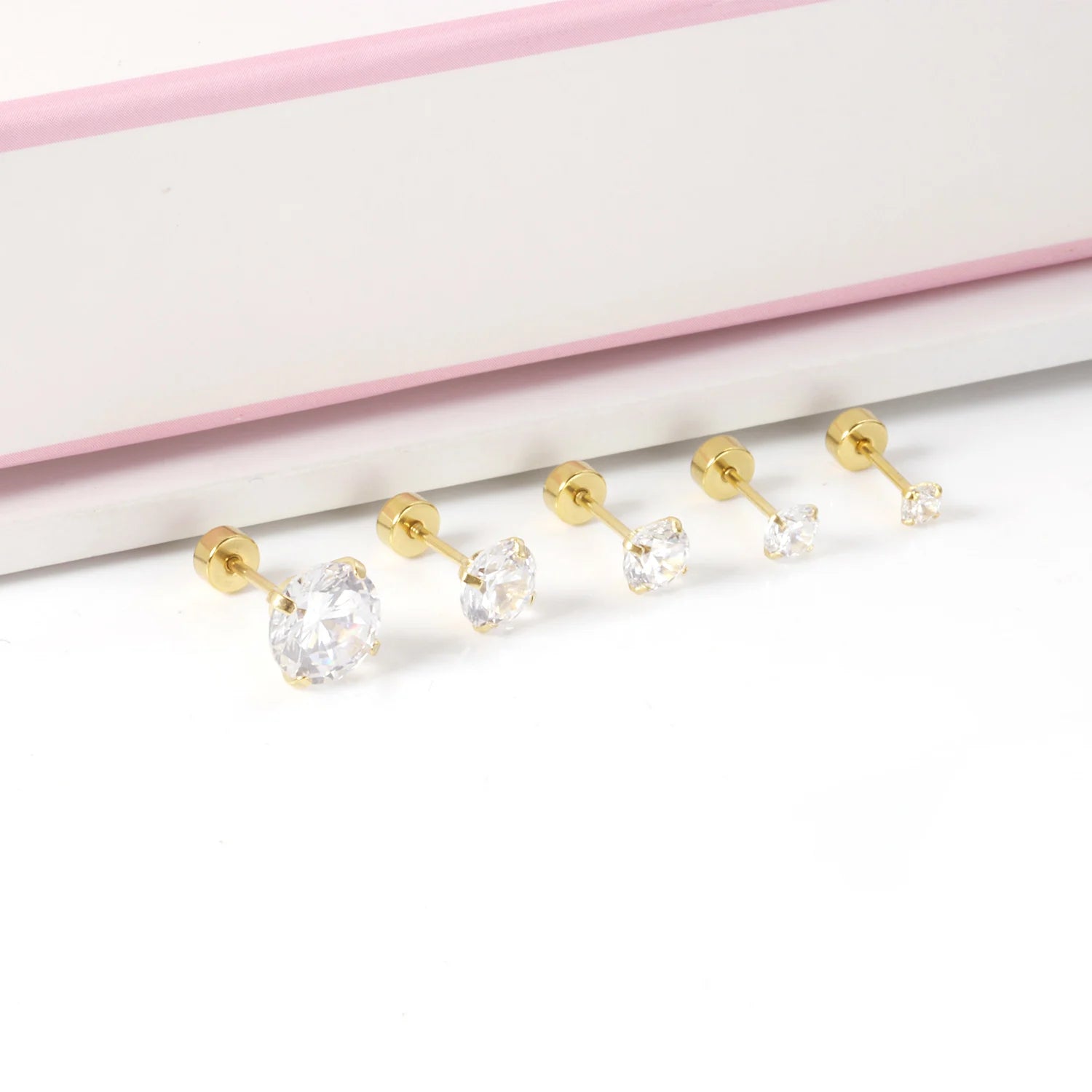 Edelstahl Ohrstecker mit Zirkonia