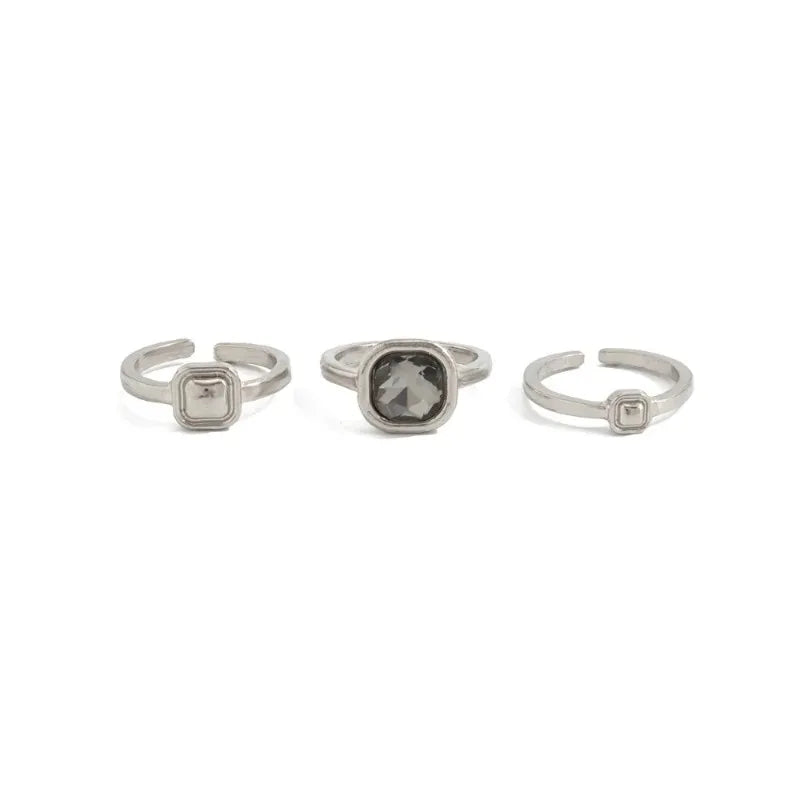 Offener Ring mit Kristall-Detail