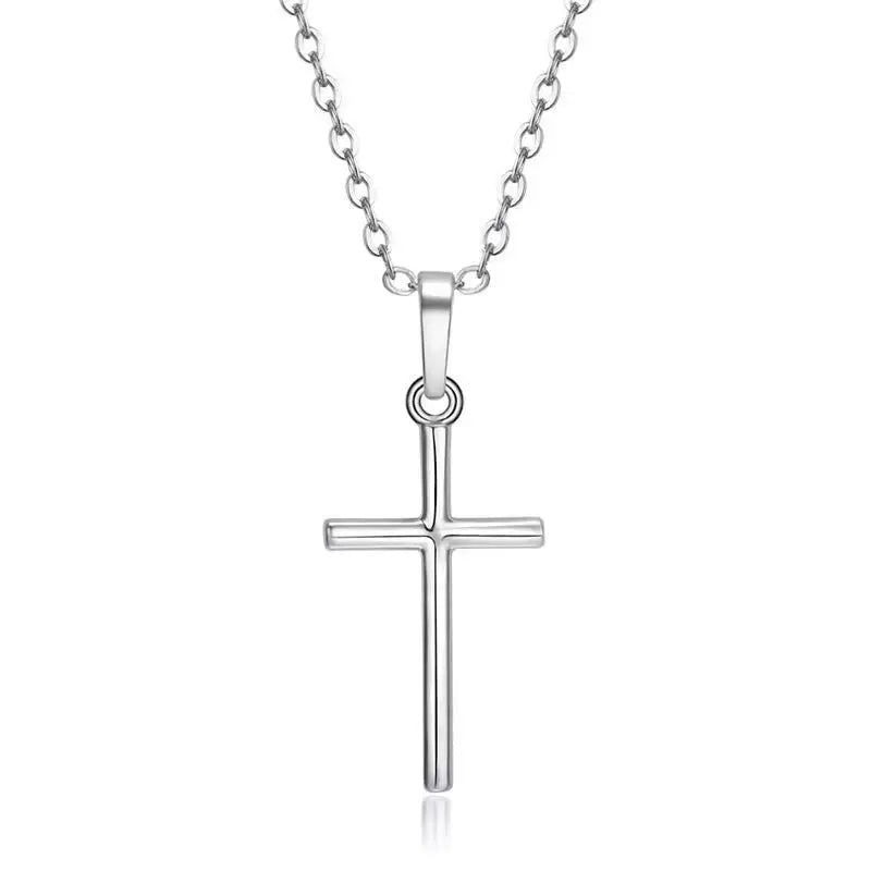 Kreuz-Halskette in Silberoptik