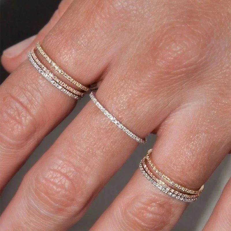 Feiner Zirkonia Ring mit 14K Vergoldung