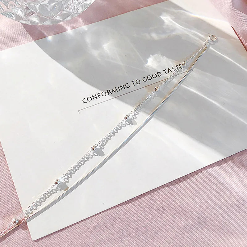 925 Sterling Silber Armband mit doppelter Schlangenkette