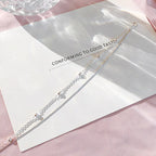 925 Sterling Silber Armband mit doppelter Schlangenkette