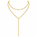 Lariat Gold – Zierliche Y-Kette aus Edelstahl, 14K vergoldet