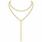 Lariat Gold – Zierliche Y-Kette aus Edelstahl, 14K vergoldet