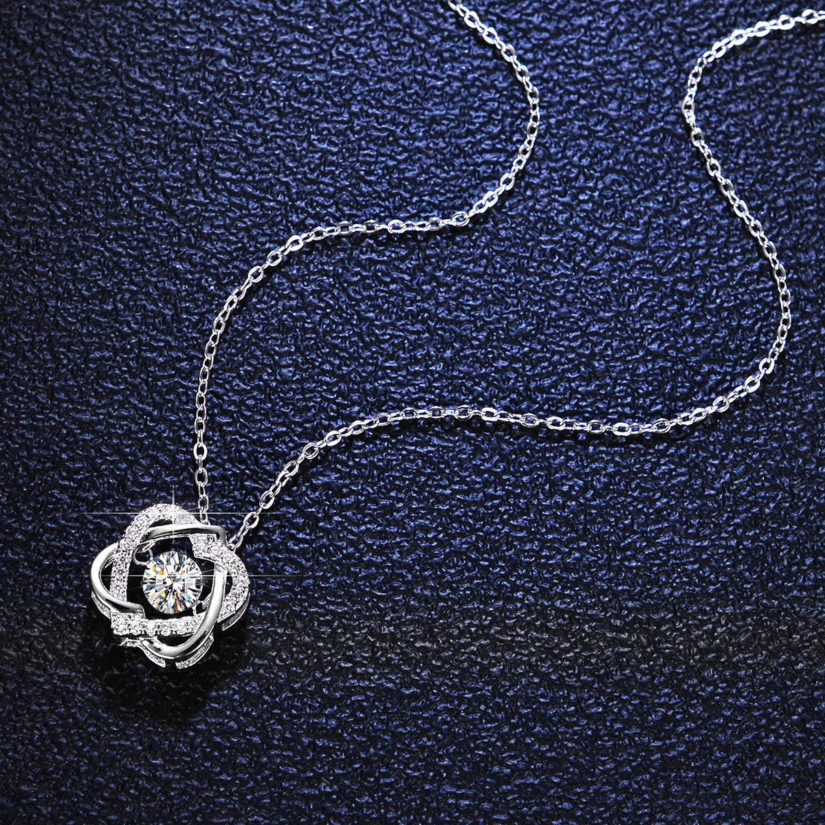 925 Sterling Silber Halskette mit 0,5 ct Moissanit