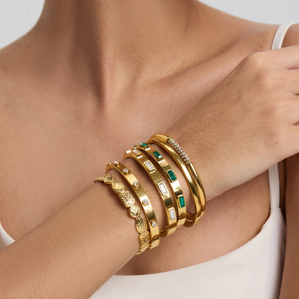 Zirkonia Armreif Gold – 18K vergoldet