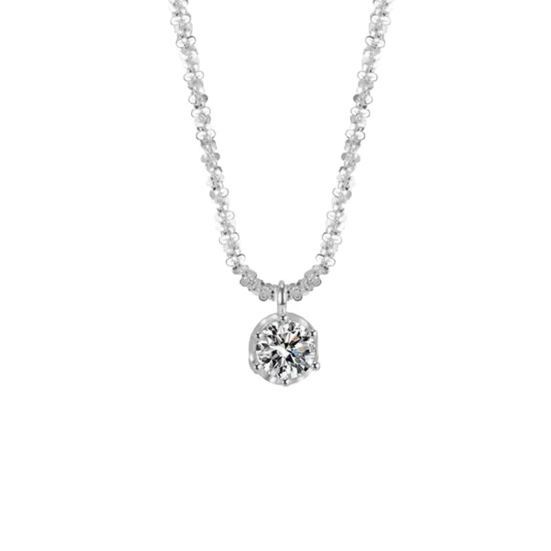 925 Sterling Silber Halskette mit Zirkonia-Anhänger