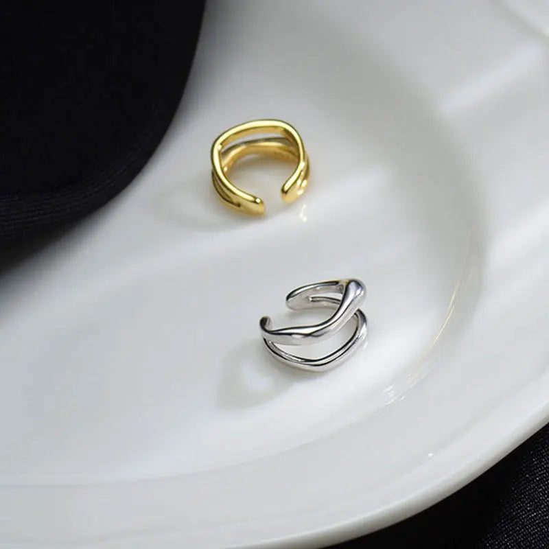 Doppelter Ear Cuff in Silberoptik – Ohne Ohrloch