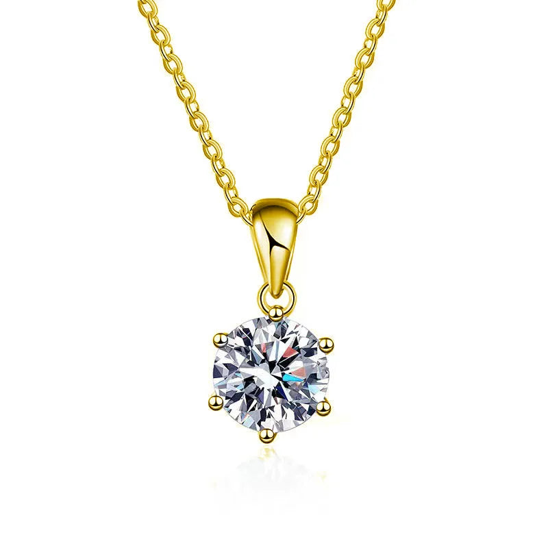925 Sterling Silver D VVS1 Moissanite Necklace Pendant Beautiful for Women Fashion Clavicle Chain Wedding Jewelry Party Gifts