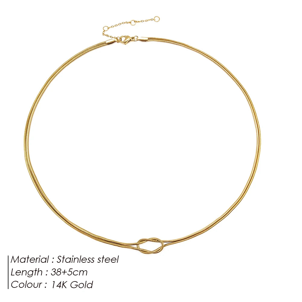 Knoten-Halskette aus Edelstahl