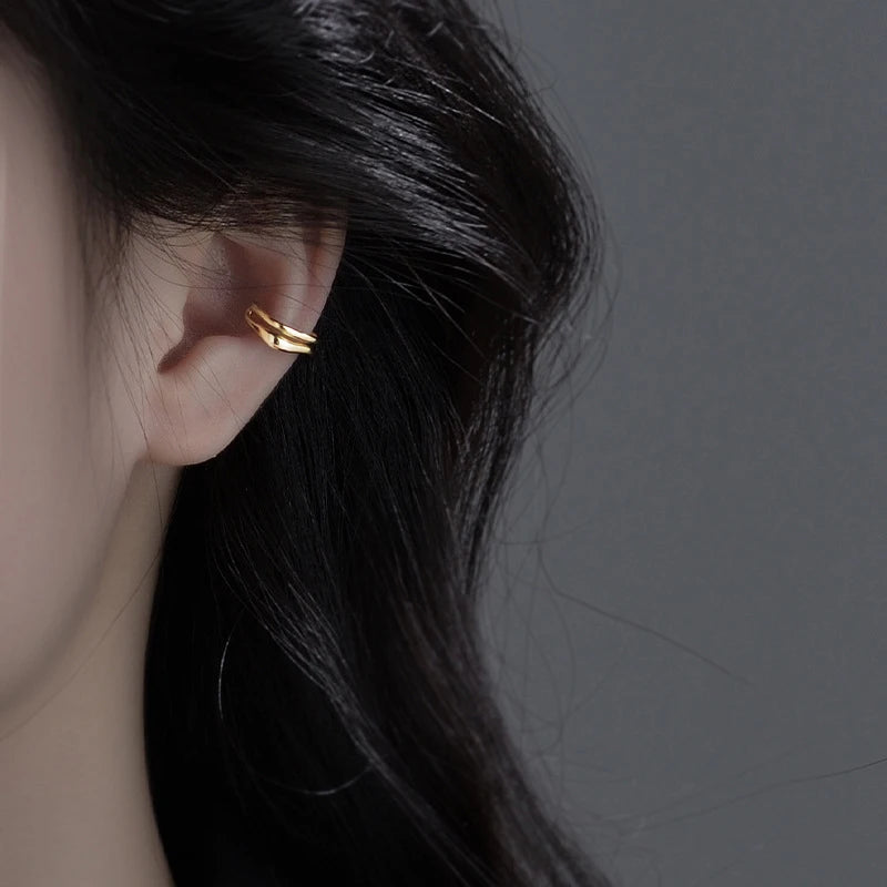 Doppelter Ear Cuff in Silberoptik – Ohne Ohrloch