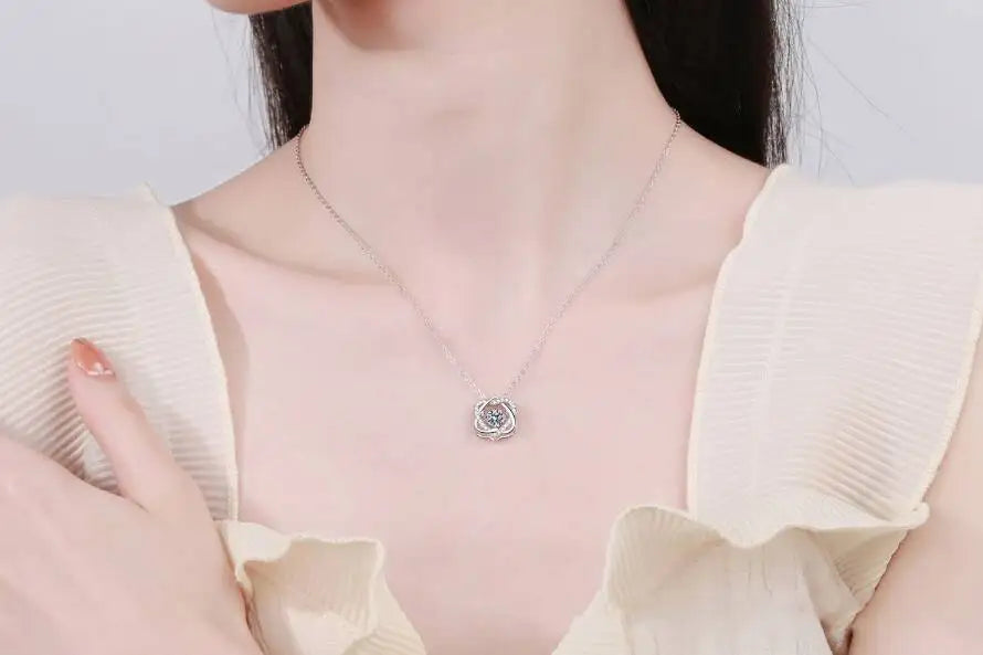 925 Sterling Silber Halskette mit 0,5 ct Moissanit